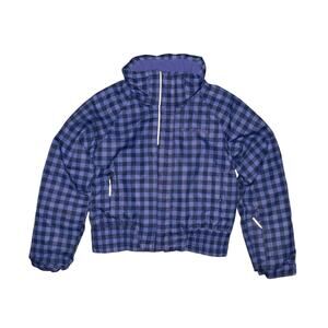 COLUMBIA $90 Gingham Plaid Insulated Jacket Blue Outgrown Grow System Girls' 4/5